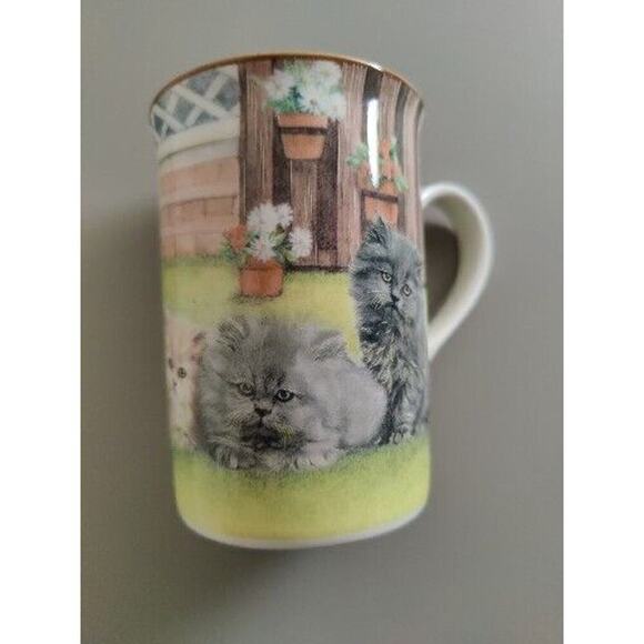 Kittens Cats Coffee Mug Cup Royal Bone China Ceramic Thailand Vintage 8oz. - Picture 8 of 14
